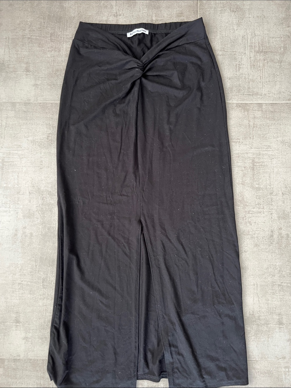 Reformation Black Twist-Front Maxi Skirt